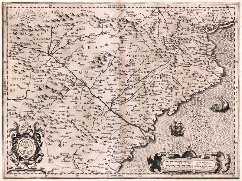 Catalonia + Aragona 1609 Mercator